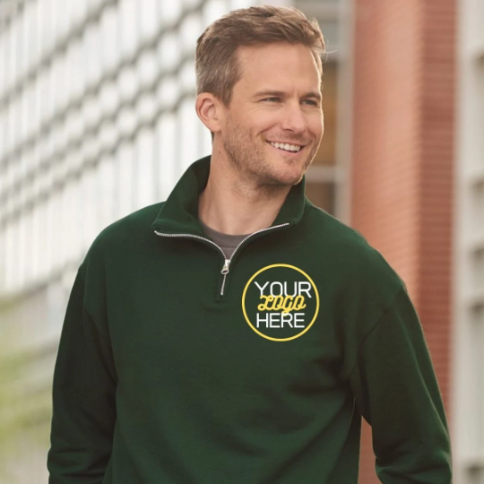 Custom Embroidered Quarter Zip Sweatshirt