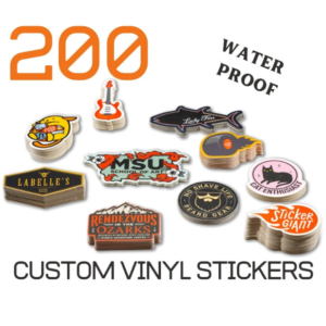 200 Custom Vinyl High Quality Waterproof Vinyl Stickers Decals